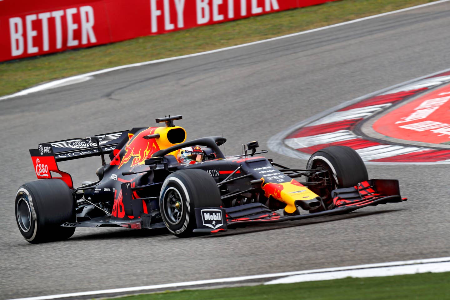 Red Bull driver Max Verstappen of the Netherlands steers his car during the Chinese Formula One Grand Prix at the Shanghai International Circuit in Shanghai, Sunday, April 14, 2019. (AP Photo/Andy Wong)