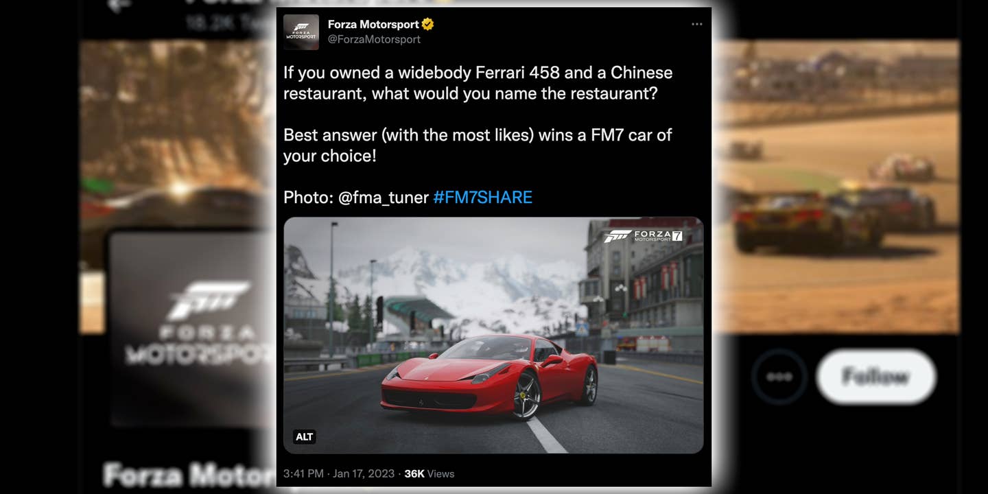 Huh, I Wonder Why Forza Deleted This Obviously Bad Tweet