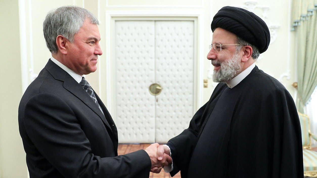 Chairman of&nbsp;the&nbsp;State Duma Vyacheslav Volodin and&nbsp;President of&nbsp;the&nbsp;Islamic Republic of&nbsp;Iran Seyyed Ebrahim Raisi (Russian State Duma photo)