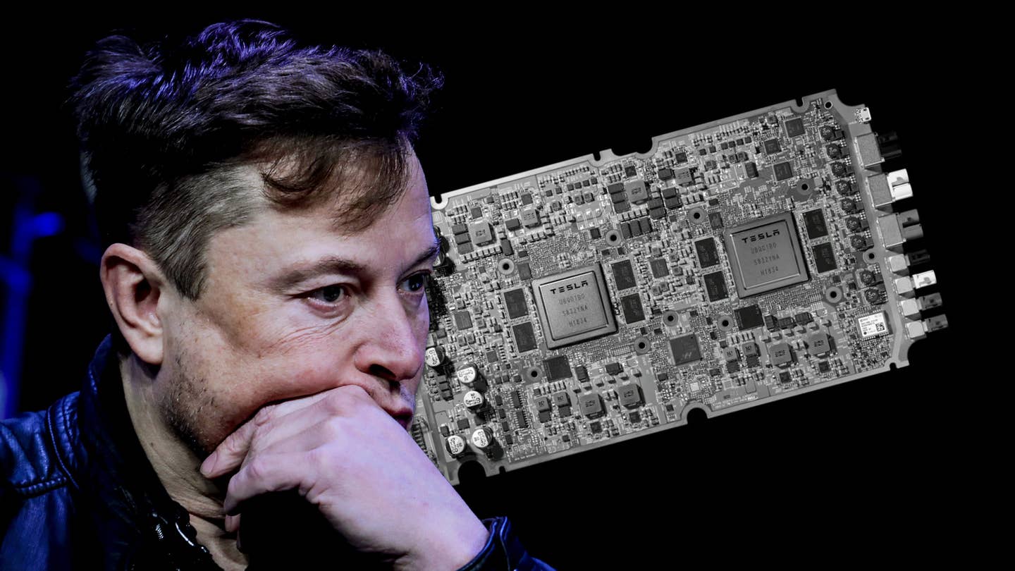Elon Musk With Tesla's Hardware 4 Computer