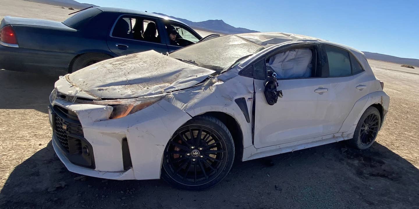 Toyota GR Corolla rolled in the desert