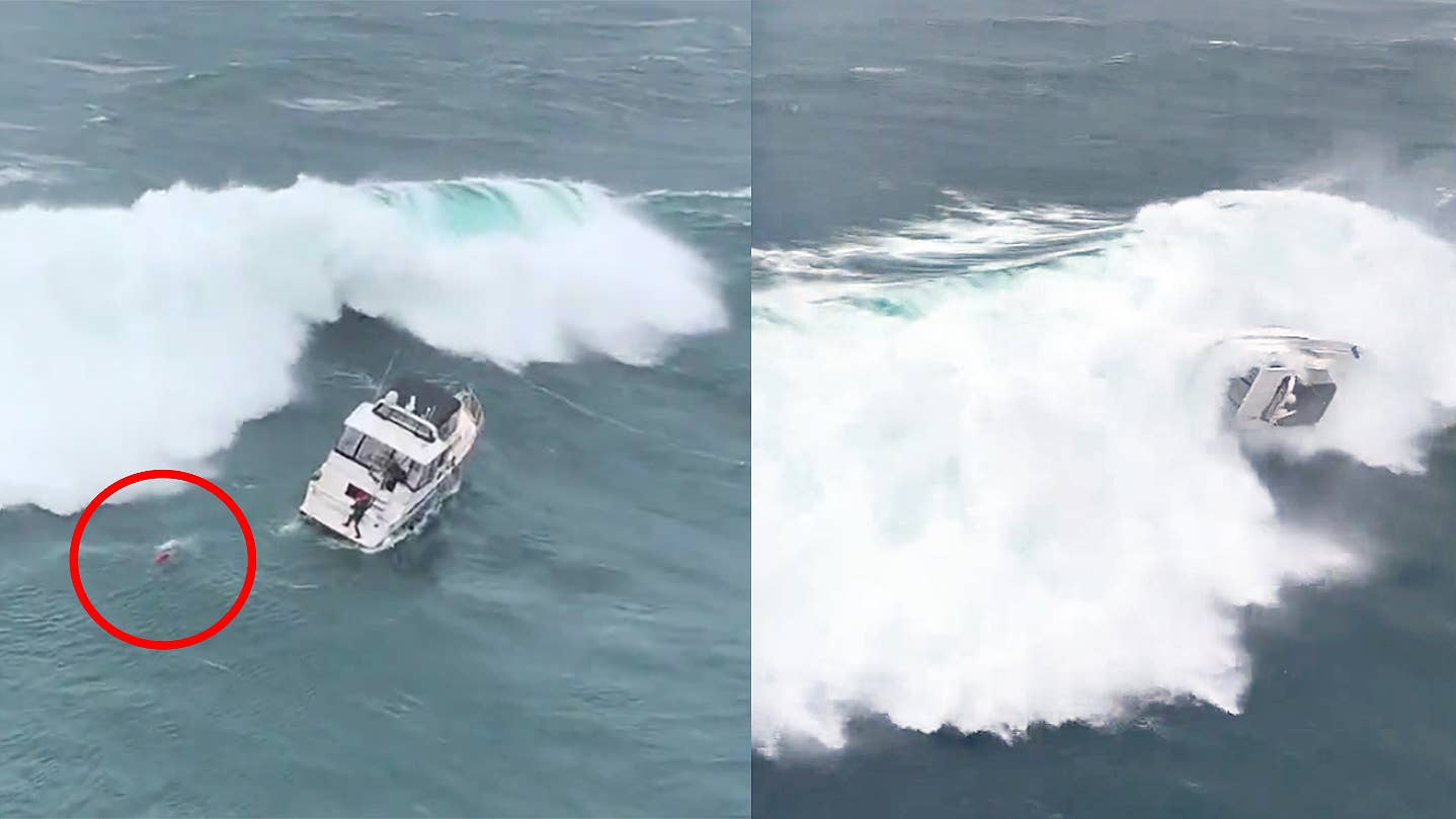 Coast Guard Rescue Swimmer Makes Incredible Save After Huge Wave
