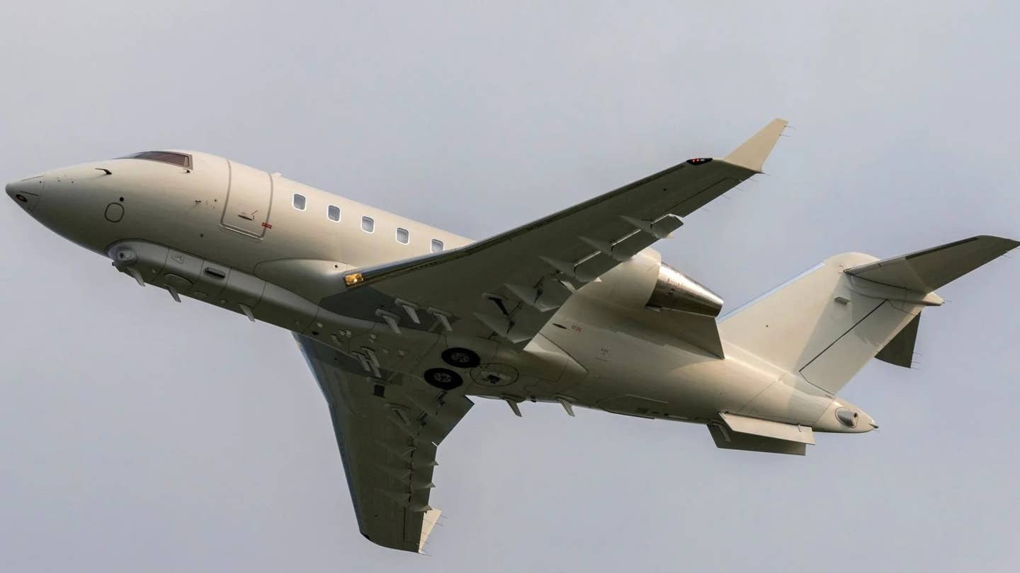 An ISR-configured Bombardier Challenger 600 series business jet that has been flying as part of the Army's ARTEMIS program. <em>U.S. Army</em>