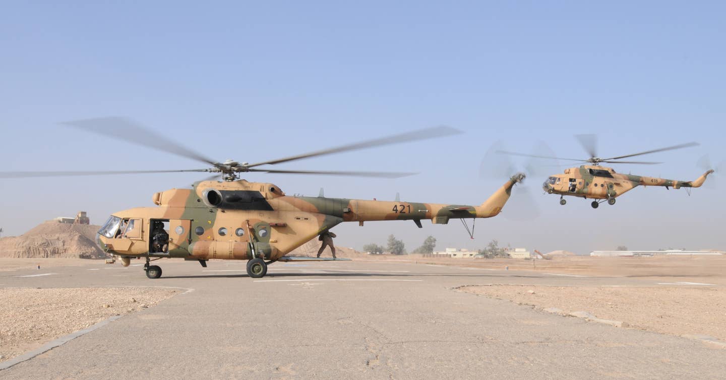 Two Iraqi Army Mi-17 helicopters. <em>U.S. Army</em>