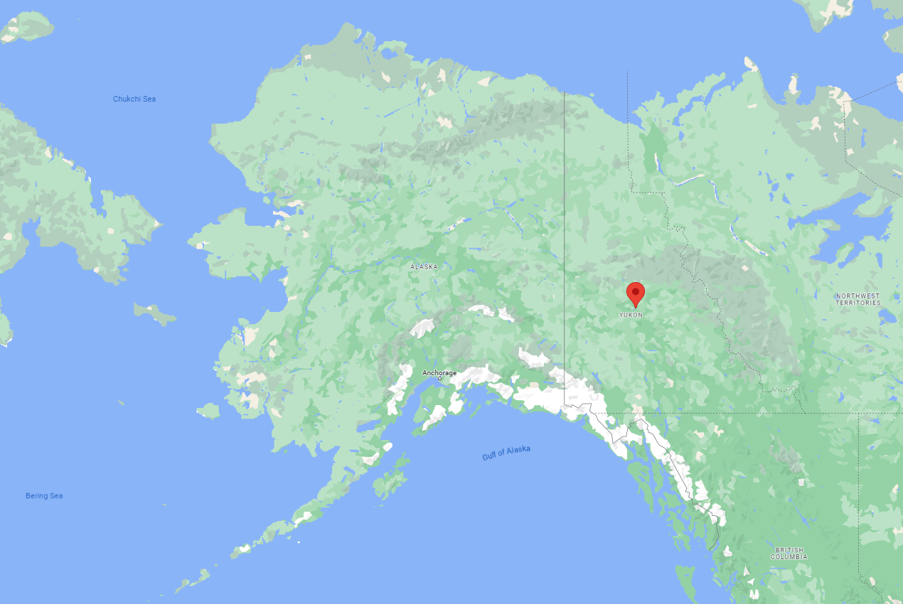 Location of Mayo, Yukon Territory (<em>via Google Maps</em>)
