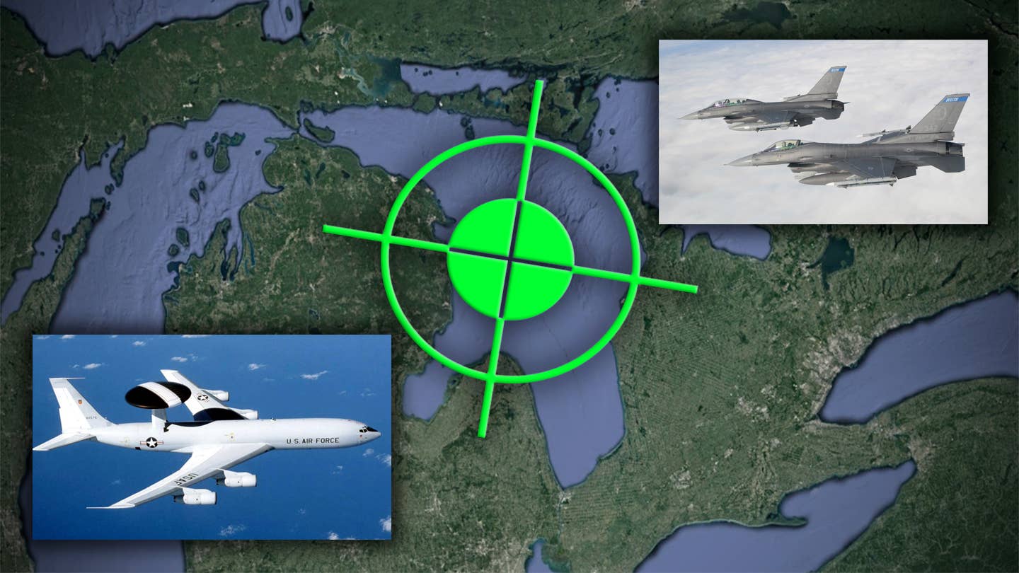 F-16 Shoots Down Octagonal Object Over Lake Huron (Updated)