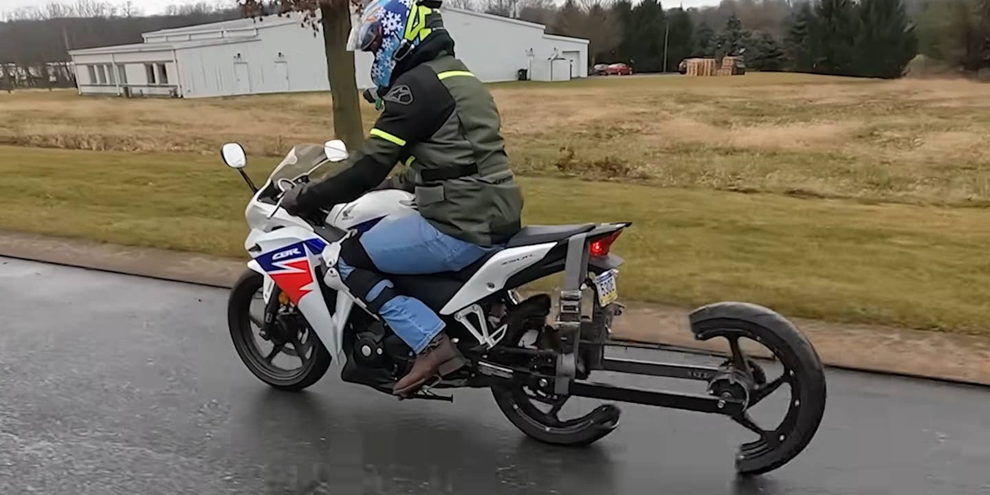 Crazy Split-Wheel Motorcycle Build Rides Like a Mechanical Bull