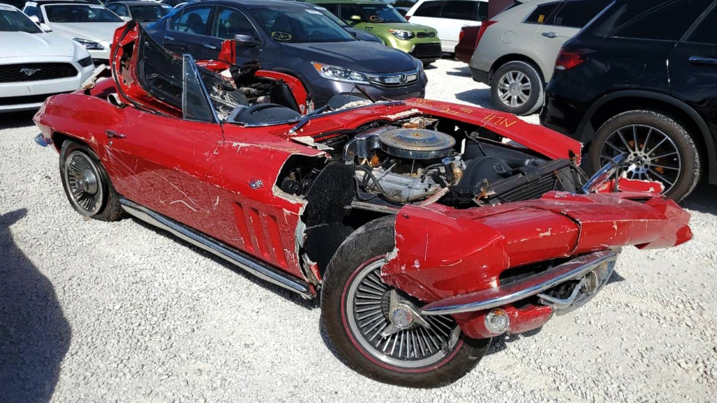 Classic Corvettes Destroyed in Hurricane Ian Are Now For Sale on Copart