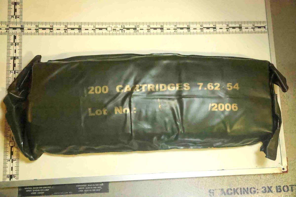 A package of 7.62x54mmR ammunition seized on December 1, 2022. <em>USN</em>