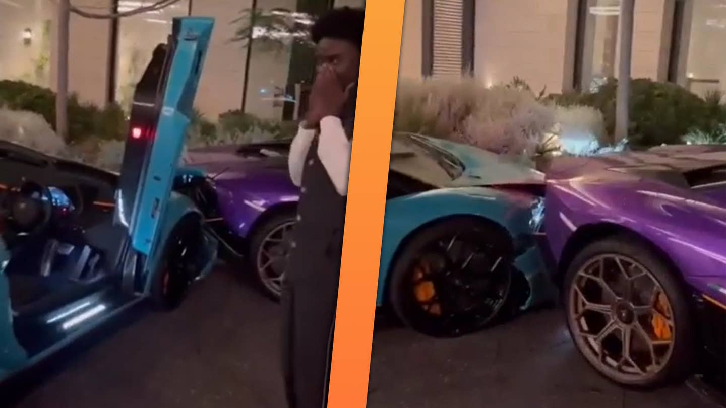 Nailed It: Hotel Valet Crashes Rare Lamborghini Aventador Ultimae Into Another One