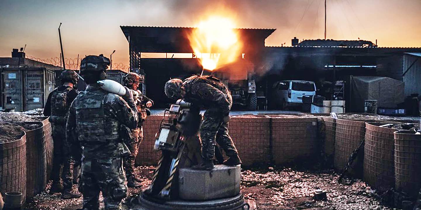 Futuristic Mortar Turret Seen In Action At U.S. Special Ops Base In Syria