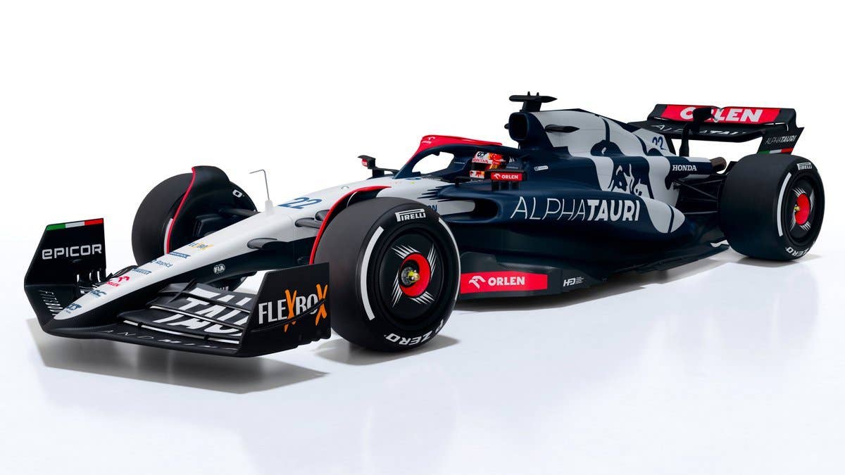 2023 Alpha Tauri AT04, the team's 2023 Formula 1 car. <em>Formula 1</em>