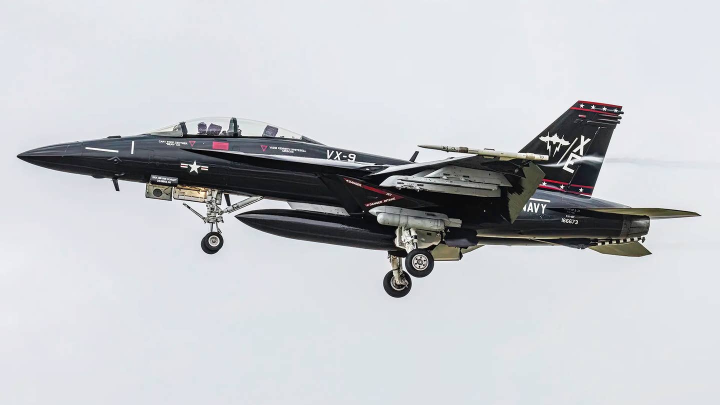 F/A-18 Super Hornet In Retro Gloss Black Paint Scheme Emerges