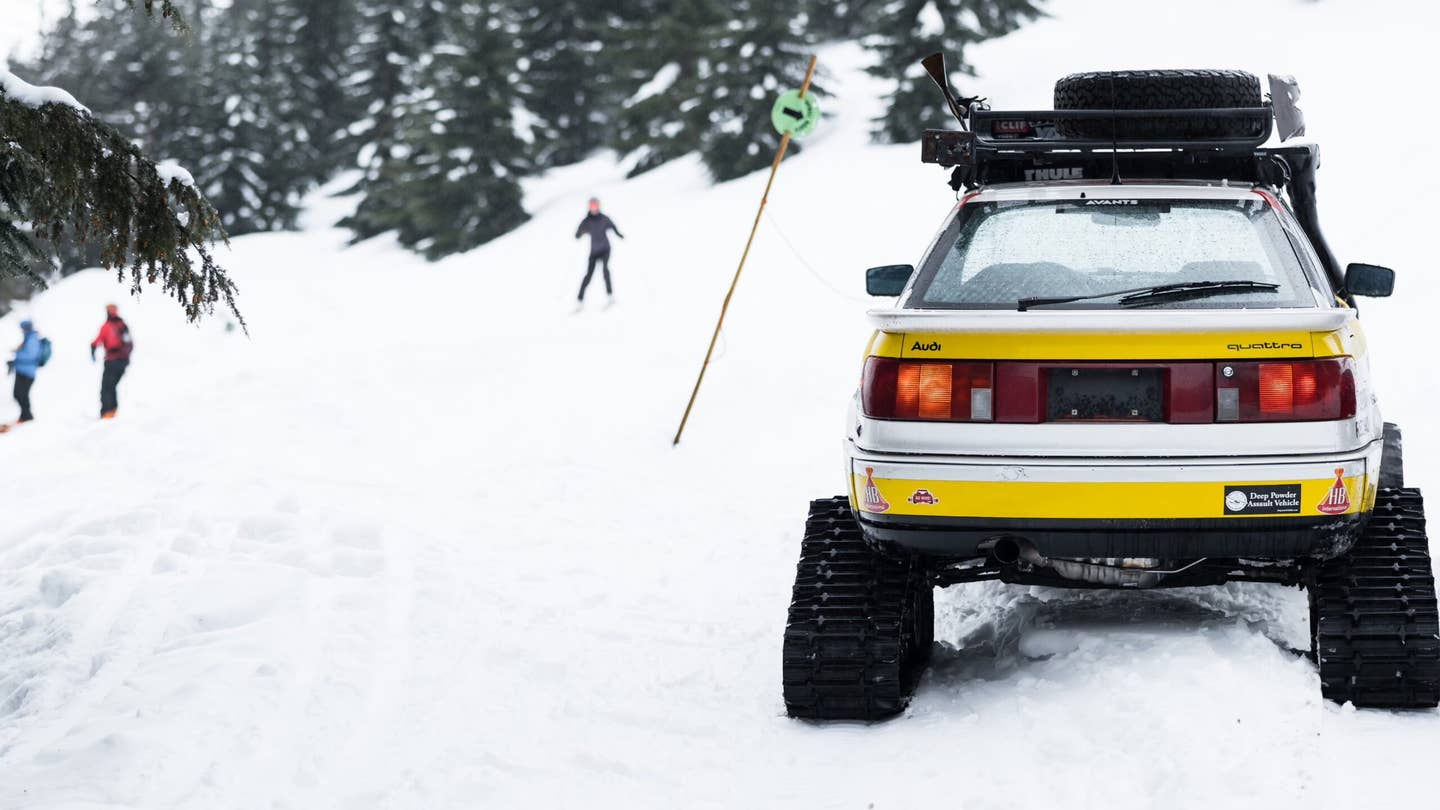 This 1990 Audi Quattro on Tracks Was Made For the Mountains, Just Not Ski Runs
