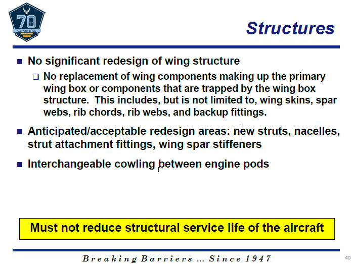 Slide from an Air Force presentation on the B-52 Commercial Engine Replacement Program.&nbsp;<em>Credit: U.S. Air Force</em>