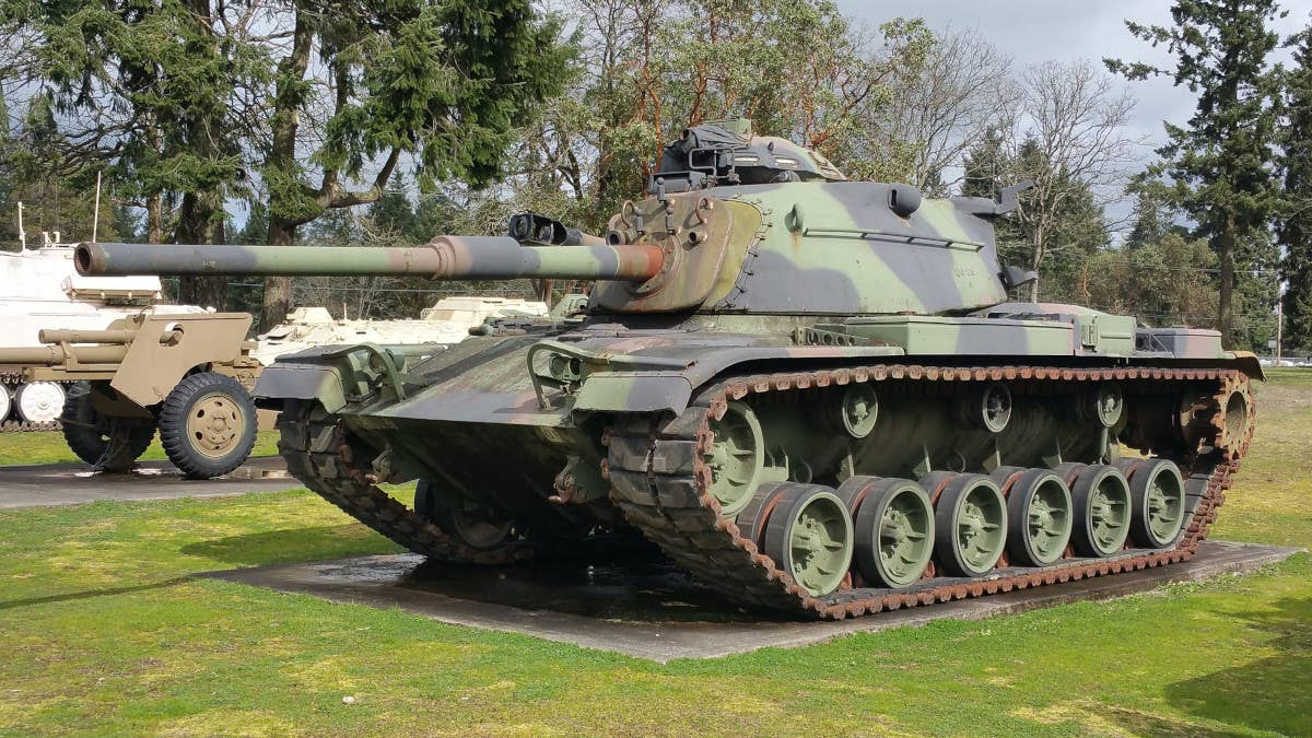 An M60 tank, now on display in a museum. <em>Arcticseahorse via Wikimedia</em>