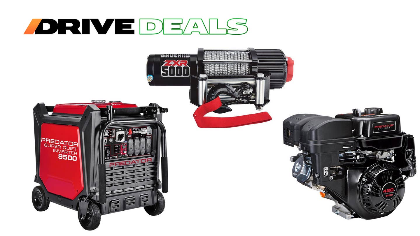 Winch, generator, and small motor on sale at Harbor Freight