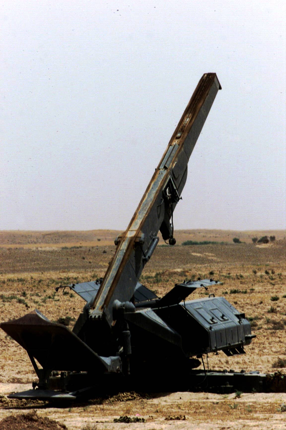 An Iraqi SA-2 Guideline surface-to-air missile launcher in Iraq in 2003. <em>Jacob H. Smith/U.S. Army</em>