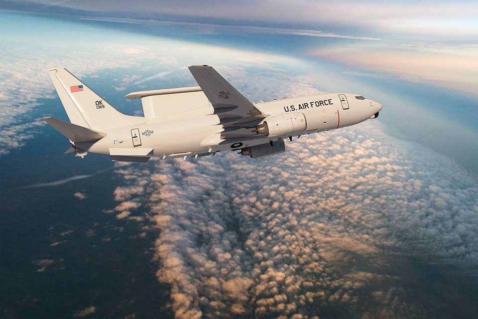 Concept image of a future U.S. Air Force E-7A Wedgetail Airborne Early Warning and Control jet. (Boeing)