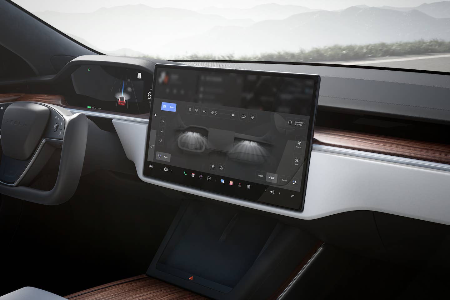 2023 Tesla Model S Plaid touchscreen. <em>Tesla</em>