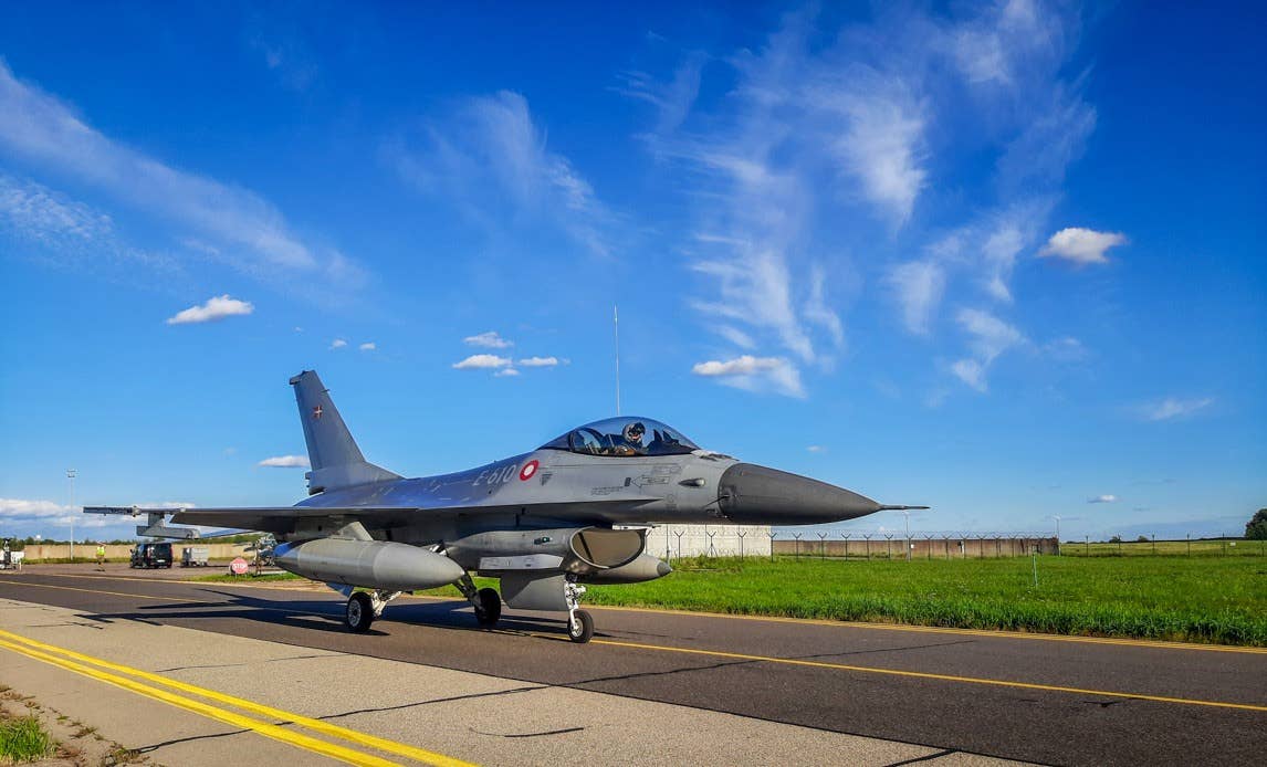 Danish F-16 taxiing ready for a training mission alongside Allies in the Baltic Sea region, helping improve tactics and readiness. (Danish Air Force photo).