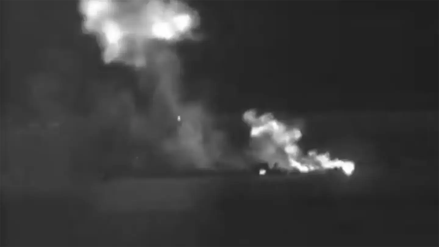Purported Video Shows Drone Boats Blowing Up During Sevastopol Attack