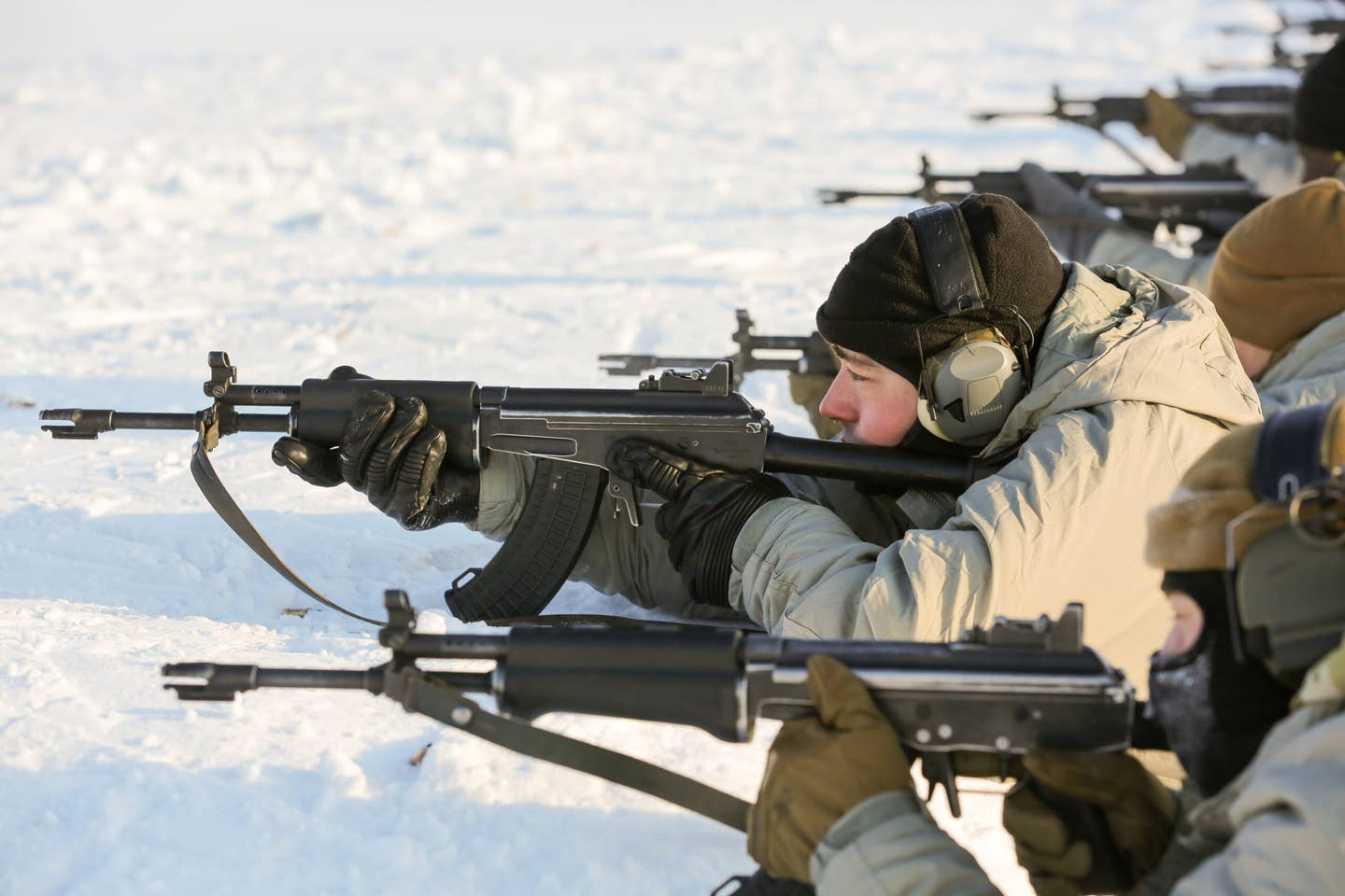 US Army soldiers try out Finnish RK62-series rifles on the range while in the country for an exercise. <em>U.S. Army</em>