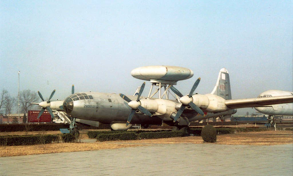 A preserved prototype KJ-1, based on a Soviet-made Tu-4 bomber re-engined with turboprops. <em>Flavio Mucia/Wikimedia Commons</em>