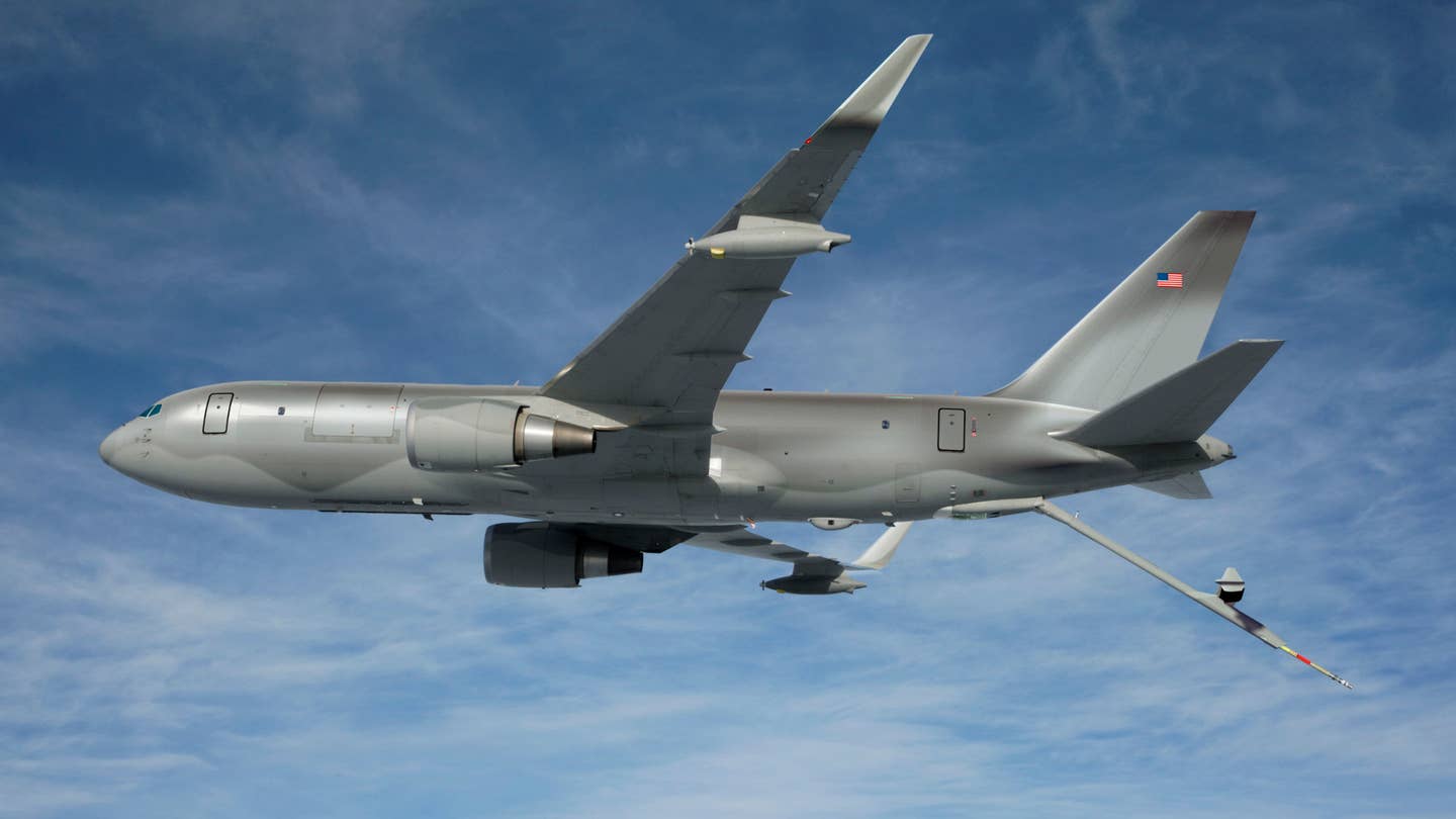 A rendering of what was then known as the Boeing NewGen Tanker, with winglets. This evolved into the KC-46A, which presently does not have them. <em>Boeing</em>