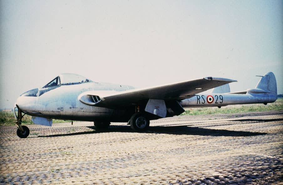 An Italian Air Force de Havilland Vampire.<em> Italian Air Force</em>