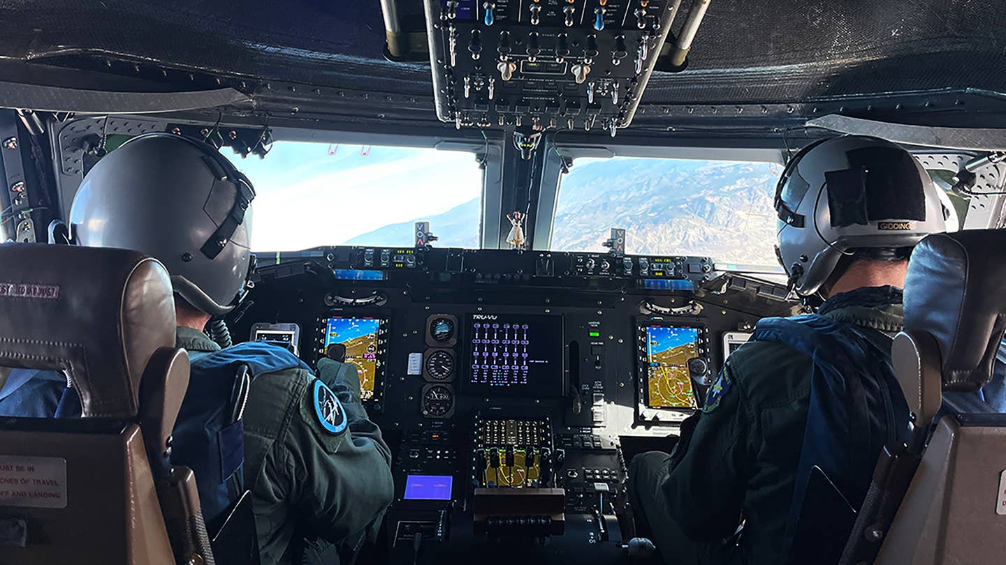 Roc's cockpit. Note the AOA indexers just like on Navy and some USAF jets. <em>Stratolaunch</em>