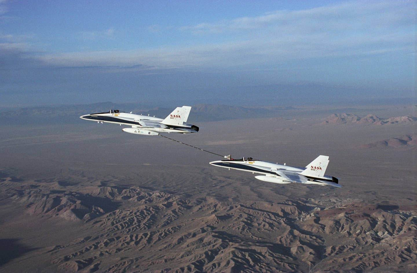 The F/A-18s used in NASA's 2002 demonstration. <em>Credit: NASA</em>