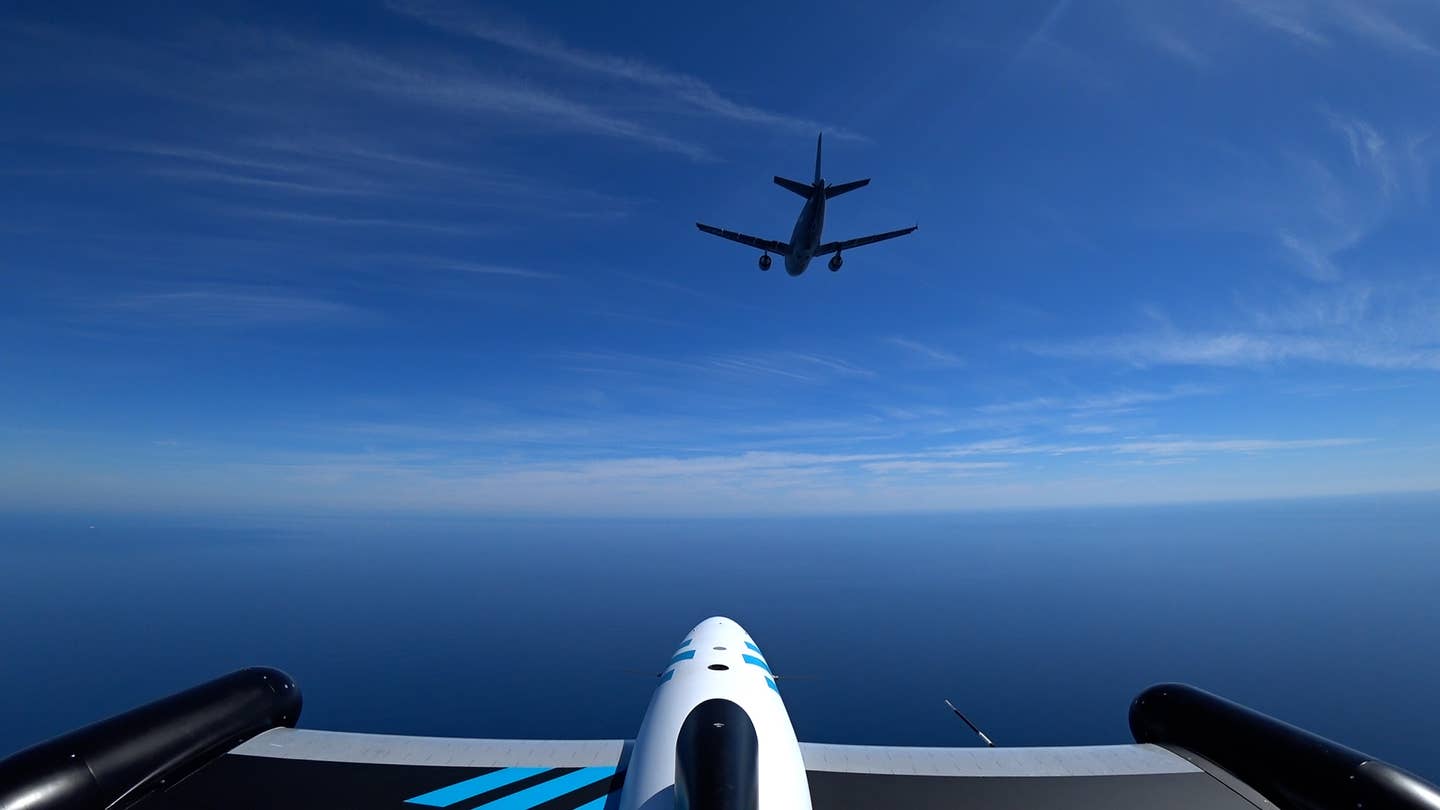 The perspective of one of the DT-25 drone's during the test. <em>Credit: Airbus</em>