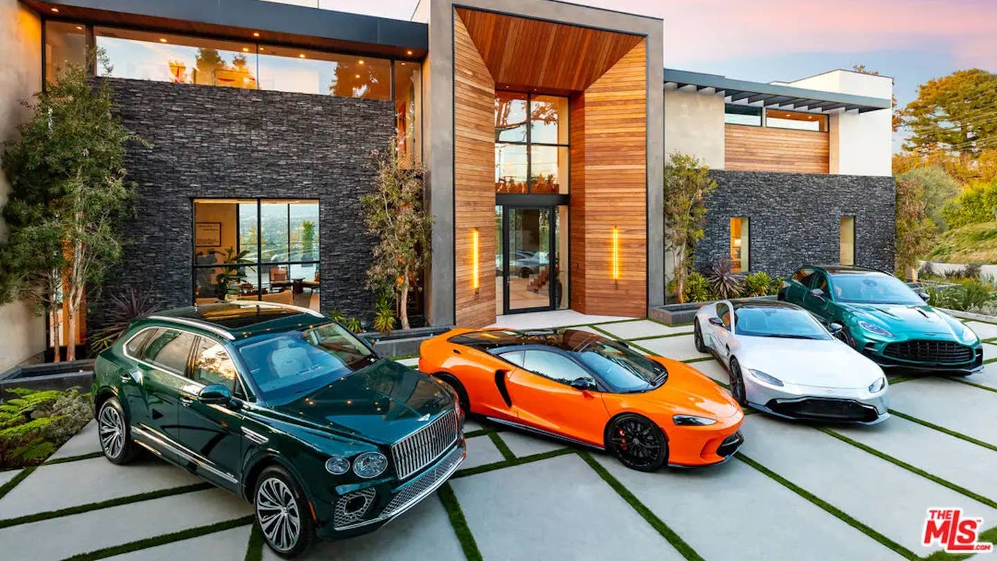 Los Angeles mansion with free supercars out front