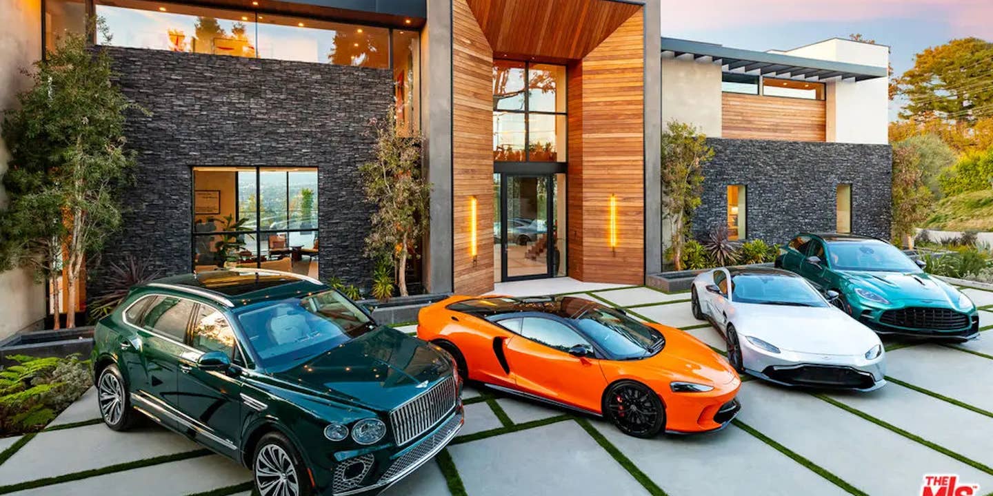 Los Angeles mansion with free supercars out front