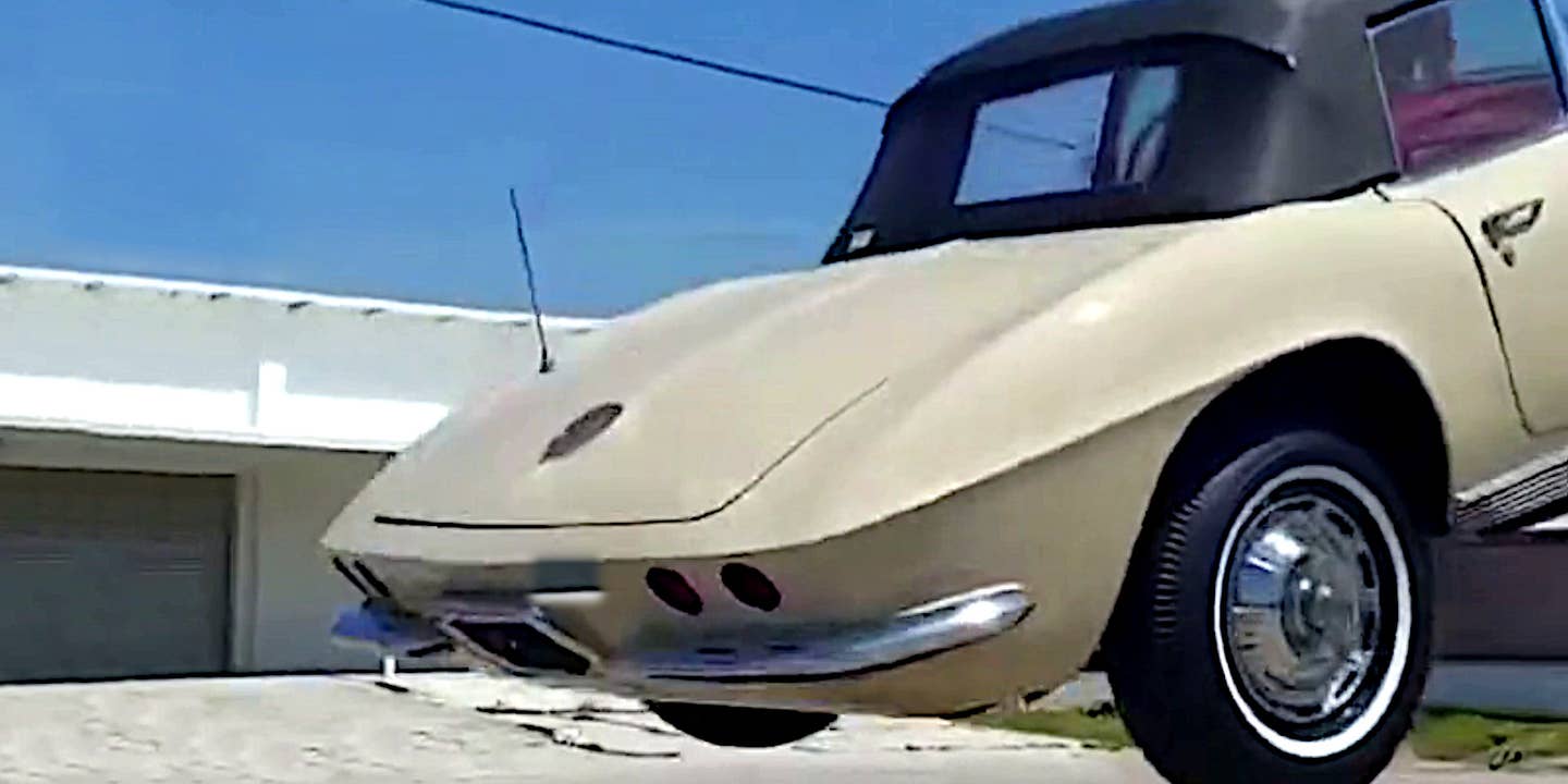 Watch a Vintage Chevy Corvette Fall off a Transporter in Botched Delivery