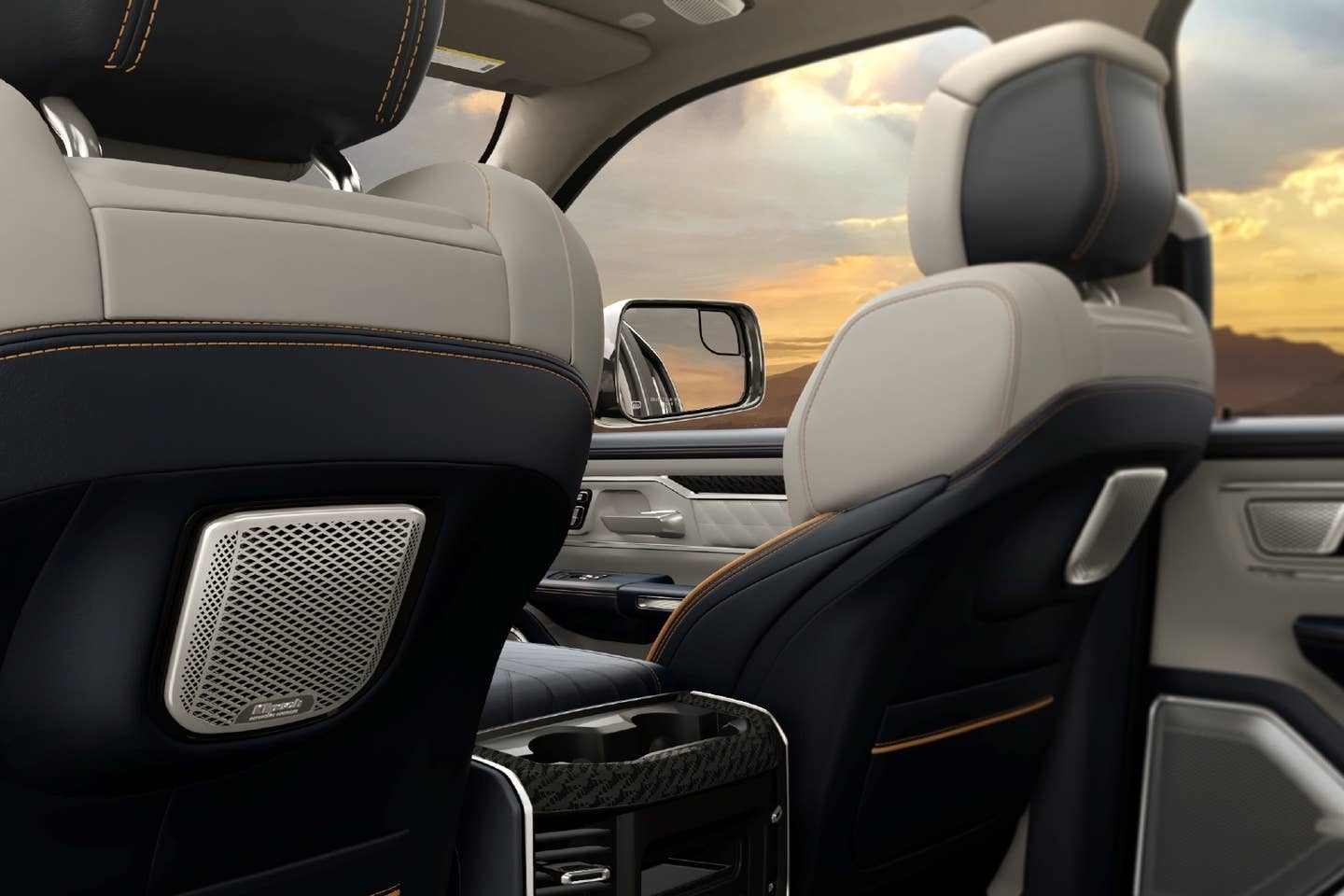 2025 Ram 1500 REV Tungsten interior, seat-back speakers