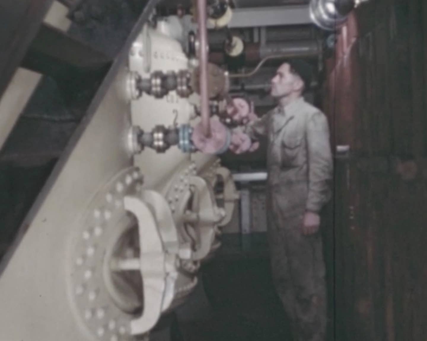 Part of HMS <em>Menestheus’s </em>brewery seen in the film. <em>Copyright: © IWM</em>