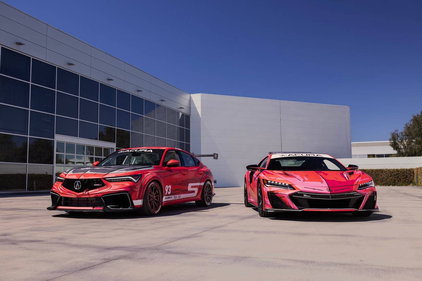 2024 Acura Integra Type S and NSX race cars for the 2024 Pikes Peak International Hill Climb