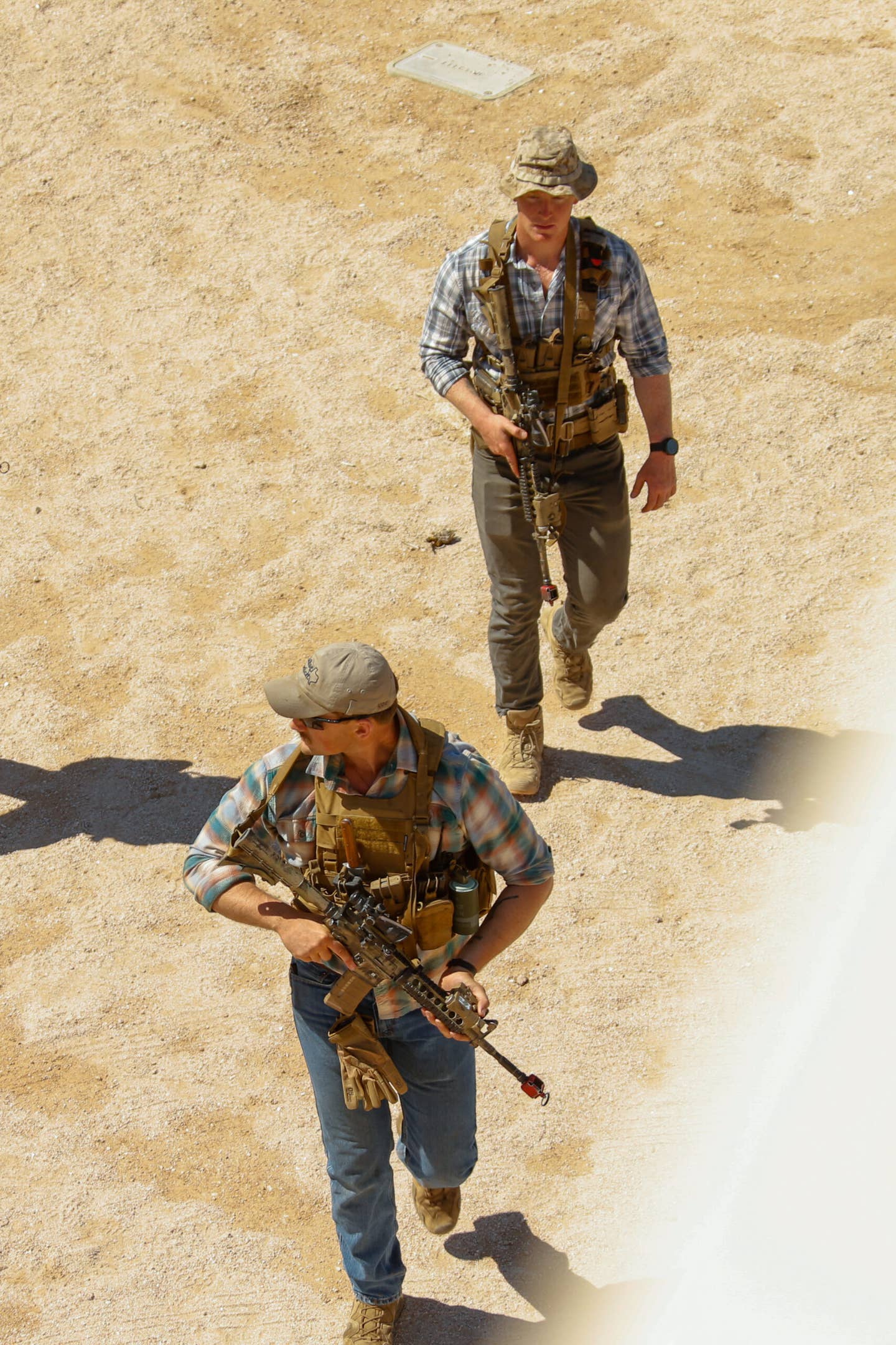 A picture of Marines playing the role of mock militants during the consulate evacuation training on April 5. <em>USMC</em>