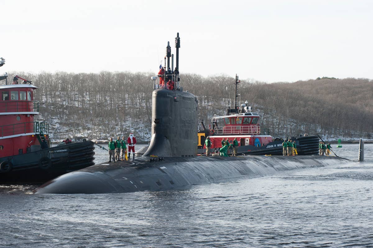 The <em>Virginia</em> class submarine USS <em>Vermont</em>, the first of the Navy's Block IV versions. The first Block V, the future USS <em>Oklahoma</em>, is expected to be commissioned later this decade. <em>USN</em>