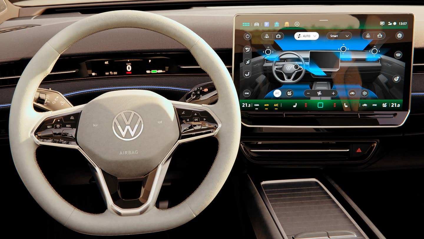 VW ID.7 steering wheel and touchscreen