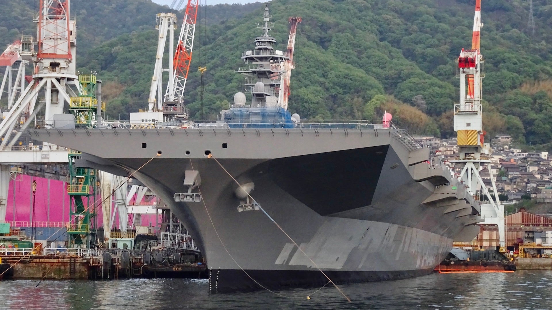 Japan's Converted F-35B Carrier Leaves Dock Sporting New Bow