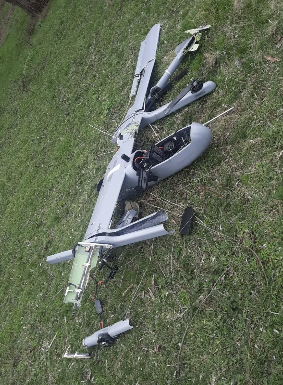A Ukrainian Poseidon H10 drone shot down in Belgorod Oblast, according to the local governor. <em>Vyacheslav Gladkov/Telegram photo</em>