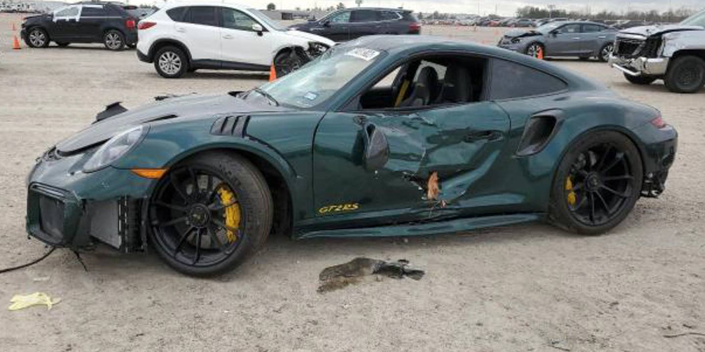 This Crashed 361-Mile Porsche 911 GT2 RS on Copart Was Too Good for This World