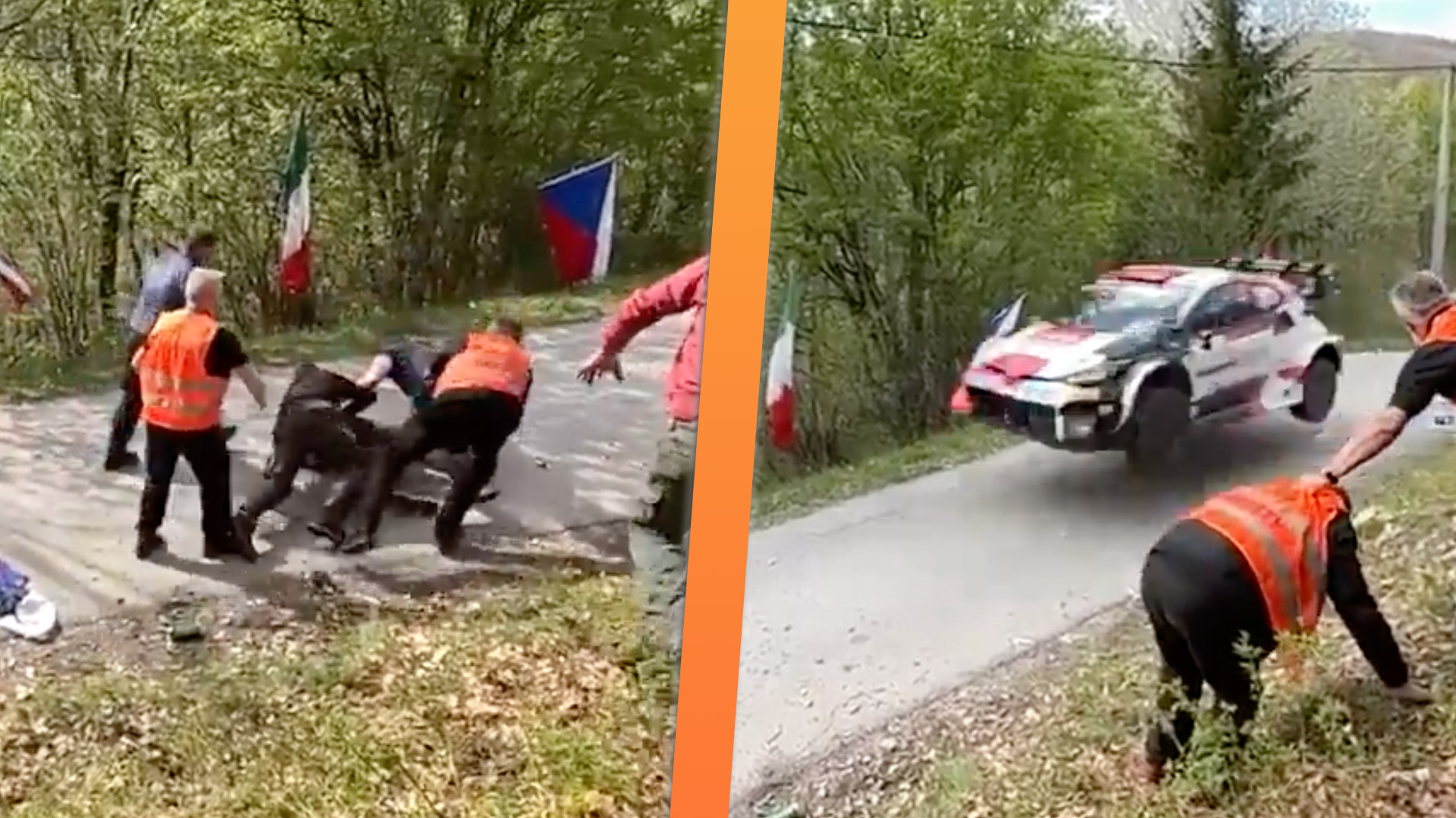 Spectator fight at WRC Rally Croatia 2023