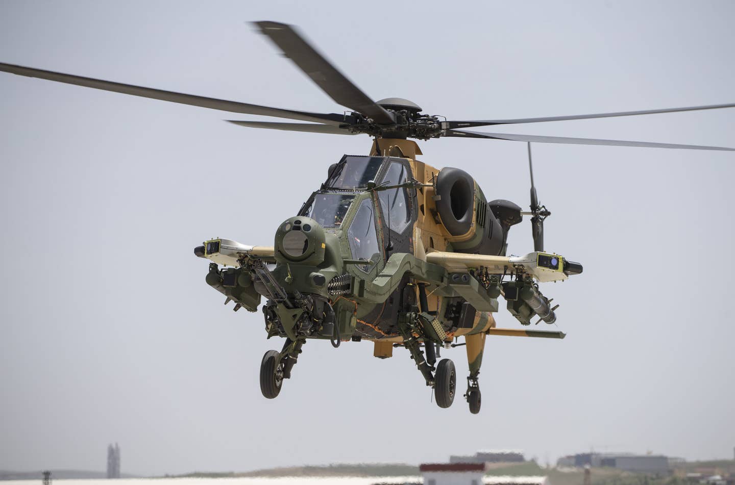 A Turkish Army T129 attack helicopter. <em>Photo by Emin Sansar/Anadolu Agency via Getty Images</em>