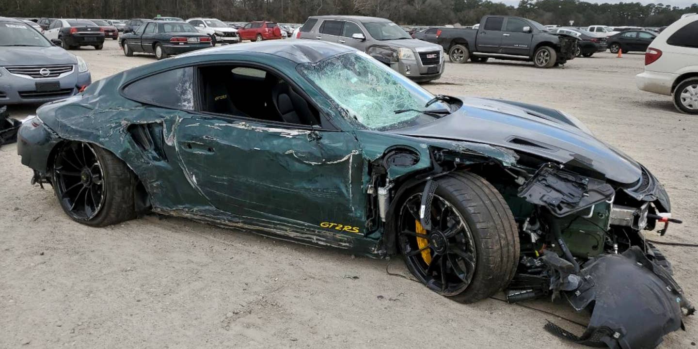 Wait, Is This Pro Golfer Patrick Reed’s Wrecked Porsche 911 GT2 RS on Copart?