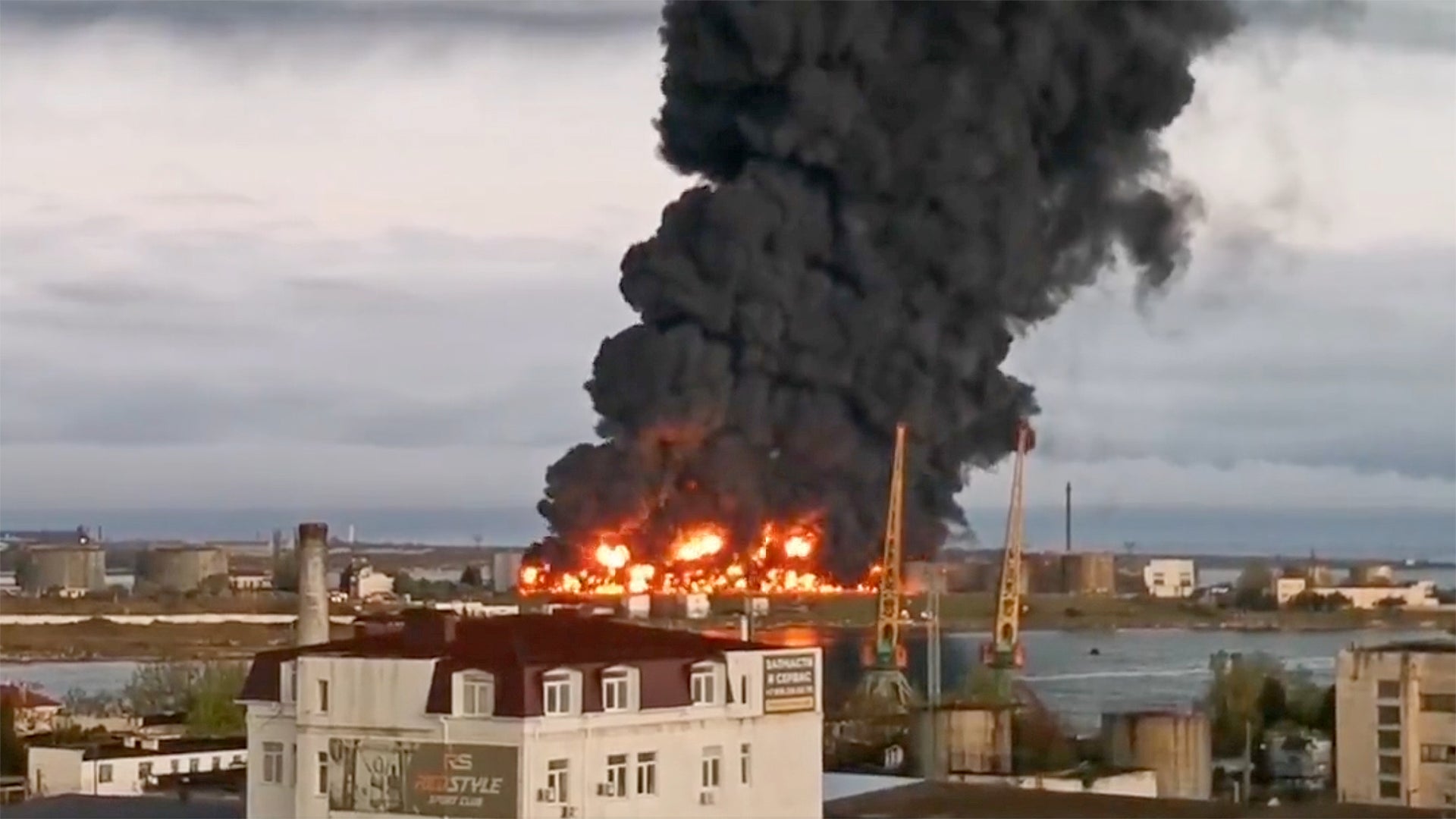 Russian fuel depot in Crimea destroyed by drone strike.