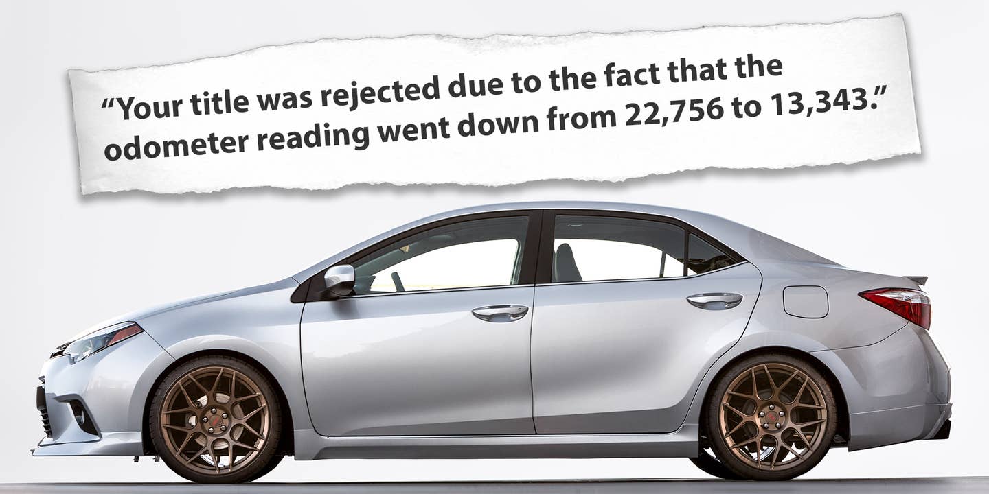 Toyota Corolla Texas DMV Registration Rejection